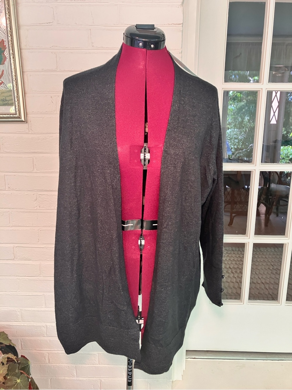 Evolution by Cyrus Black Open-Front Women’s Cardigan Sweater NWT large